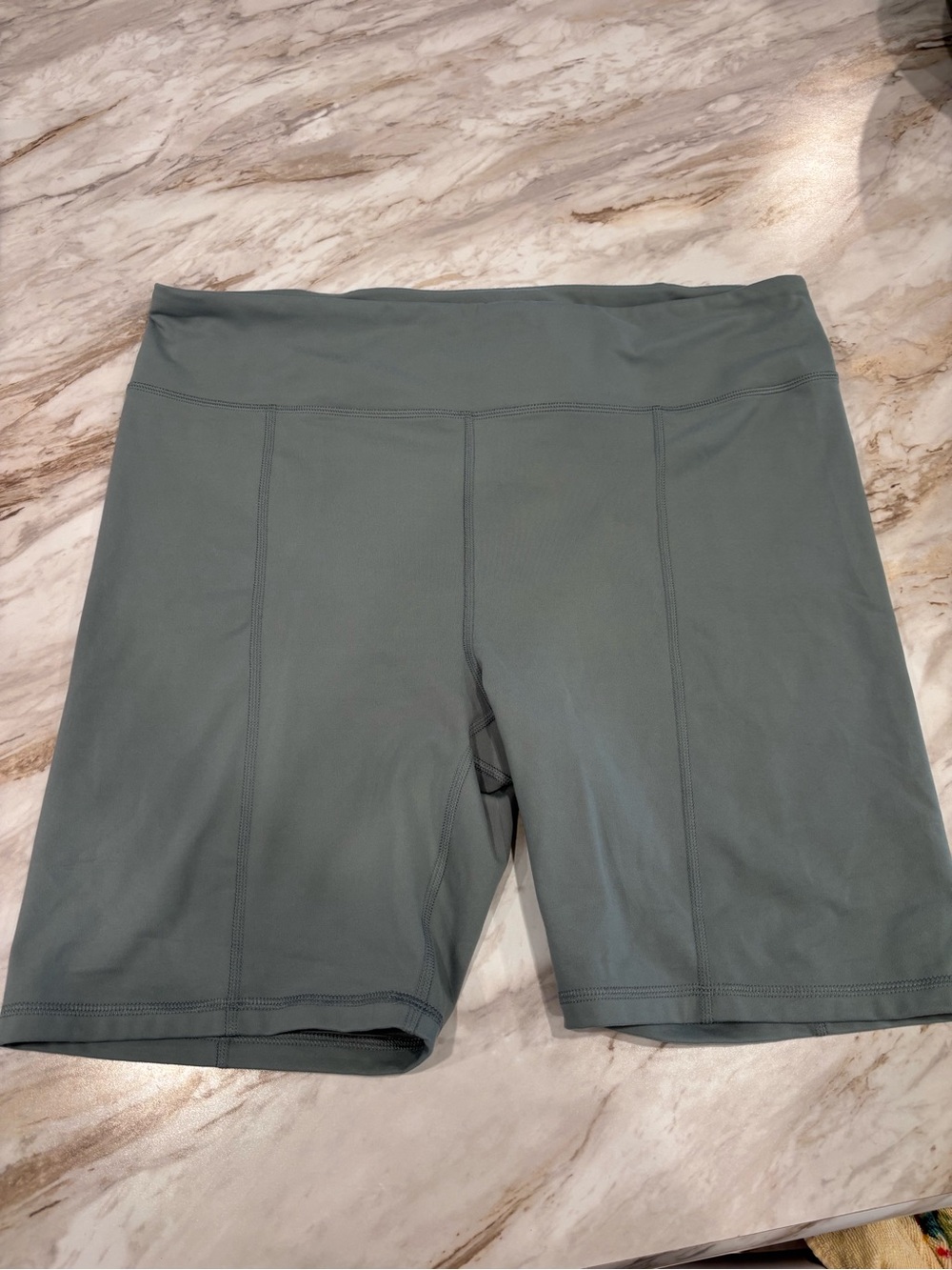 Mono B High-Waist Bike Shorts — Slate Green